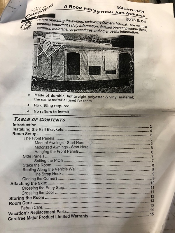 Photo 3 of CAREFREE Buena Vista+ RV Awning Room Fits 16'-17' RV Awnings,Gray with Dark Gray Trim,211600A