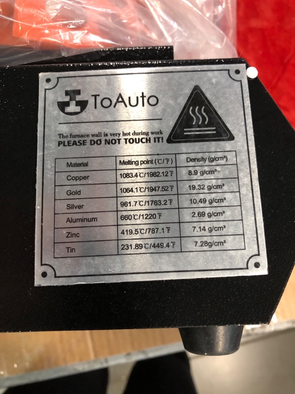 Photo 1 of **USED PRIOR** TOAUTO Upgraded Gold Melting Furnace TGF3000-V1.1,