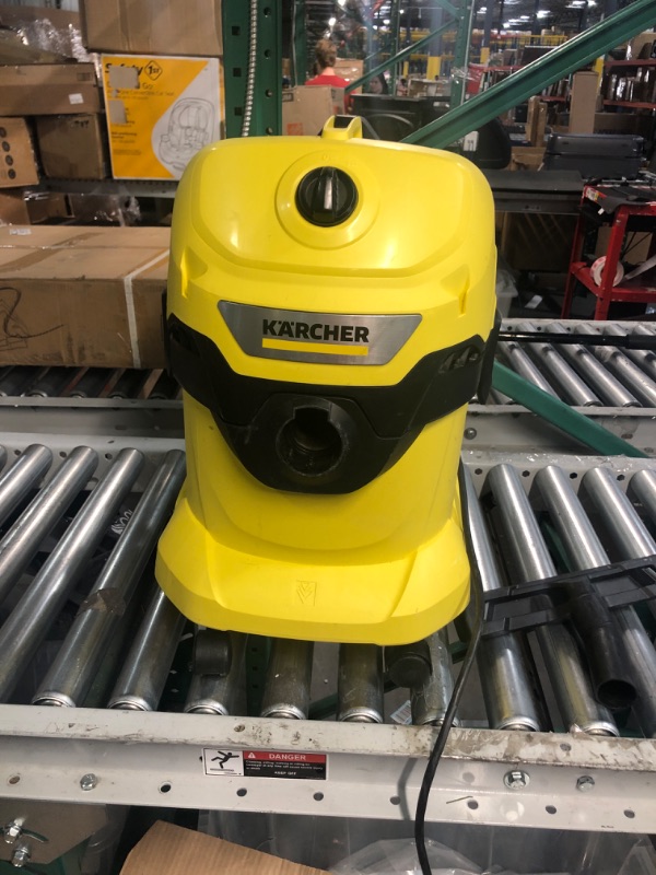 Photo 3 of Karcher WD 4 Portable Shop Vacuum, Multi-Purpose 5.3 Gallon Wet/Dry Vacuum Cleaner with Attachments, Compact Space-Saving Design, 1100W WD 4 - 2022 Edition