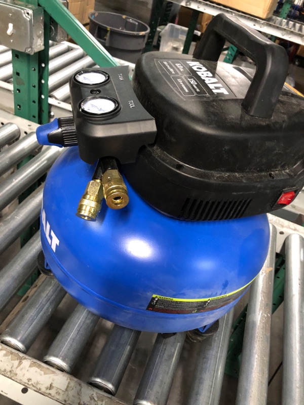 Photo 3 of [READ NOTES]This air compressor is equipped with a pancake-style tank, 1.0 HP maintenance-free universal motor, 2.6 CFM at 90 PSI air delivery, 150 max. PSI 