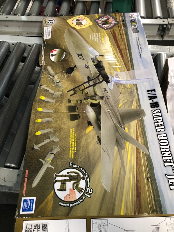 Photo 5 of Click N’ Play Military Air Force F/A 18 Super Hornet Fighter Jet, 16 Piece Play Set with Accessories - Army Action Figures, Missiles, and More, Toy Jets for Boys 6+