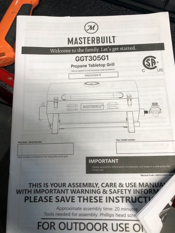 Photo 5 of Masterbuilt MB20030819 Portable Propane Grill, Stainless Steel New Version Propane Grill
