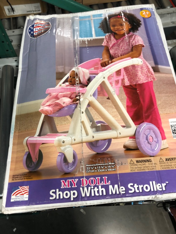 Photo 2 of American Plastic Toys Shop with Me Stroller for Baby Doll, 2-in-1 Stroller and Shopping Cart