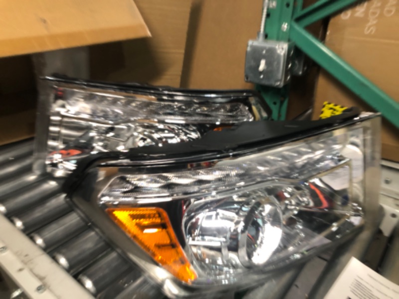 Photo 3 of ADCARLIGHTS for 2009 2010 2011 2012 2013 2014 2015 2016 2017 2018 Dodge Ram Projector Headlight Assembly 09-18 Ram 1500/10-18 Ram 2500 3500 Chrome Housing Amber Reflector Headlamp Replacement LH+RH