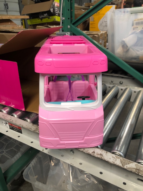 Photo 3 of Barbie Camper 3-in-1 DreamCamper Toy Playset Transforming Camper with Pool, Truck and Boat 60 Barbie Accessories Kids Toys and Gifts 3 in 1 Camper