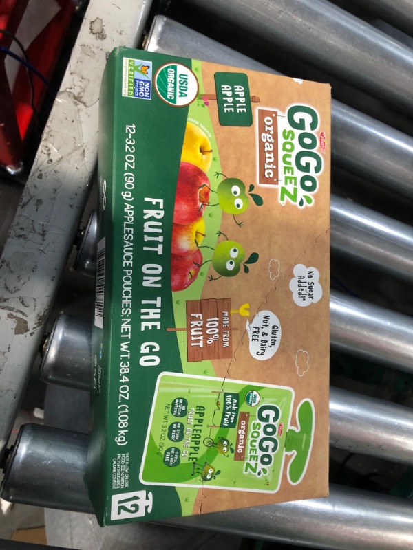 Photo 2 of GoGo squeeZ Fruit on the Go Organic, Apple Apple, 3.2 oz (Pack of 12) (3PACK)