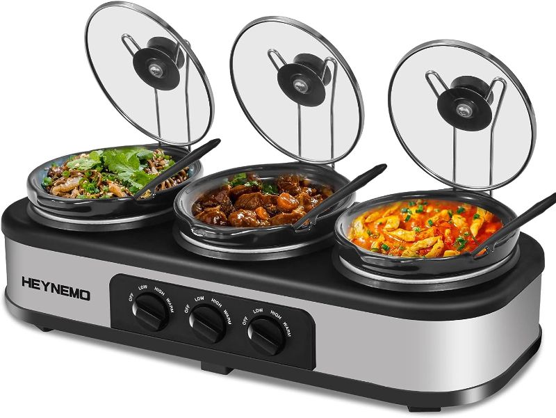 Photo 1 of Triple Slow Cooker, 3×1.5 QT Buffet Servers and Warmers