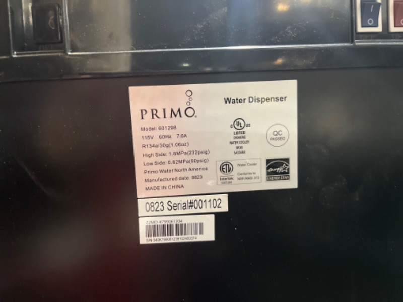 Photo 6 of UNABLE TO TEST*Primo Black Bottom-loading Cold and Hot Water Cooler