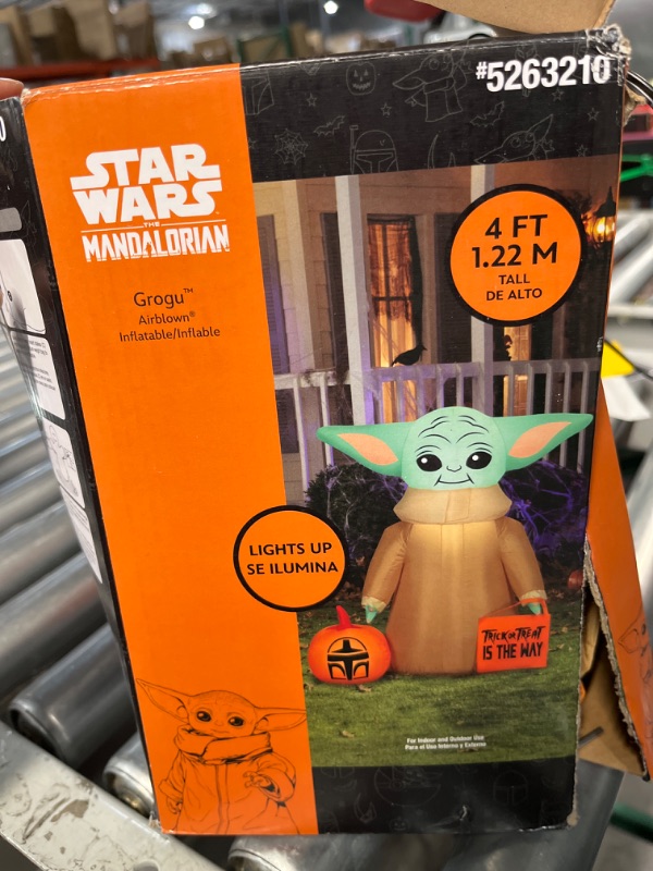 Photo 1 of Star Wars The Mandalorian The Child Baby Yoda Halloween Lighted Inflatable 4ft