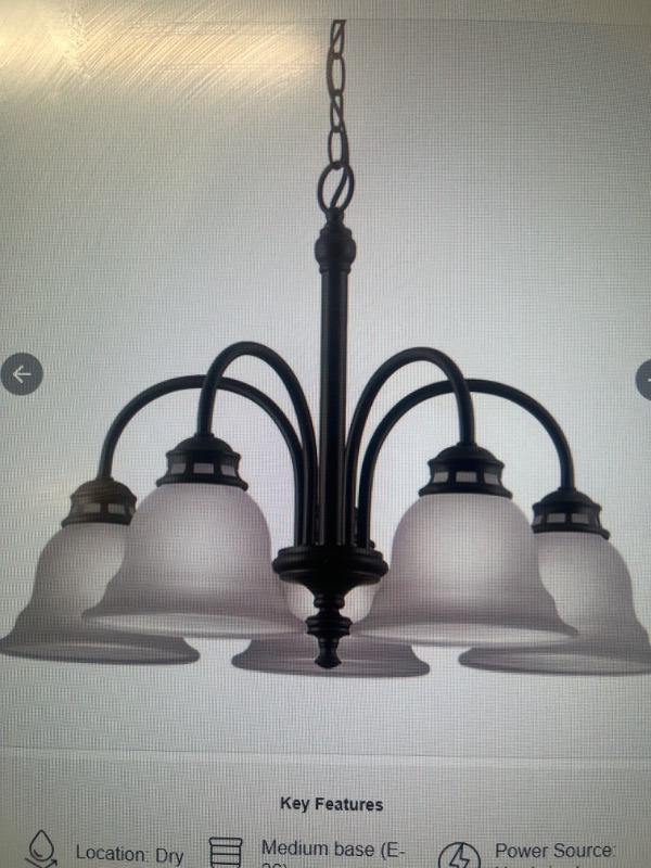 Photo 1 of Project Source Fallsbrook 5-Light Oil-Rubbed Bronze Traditional Dry rated Chandelie