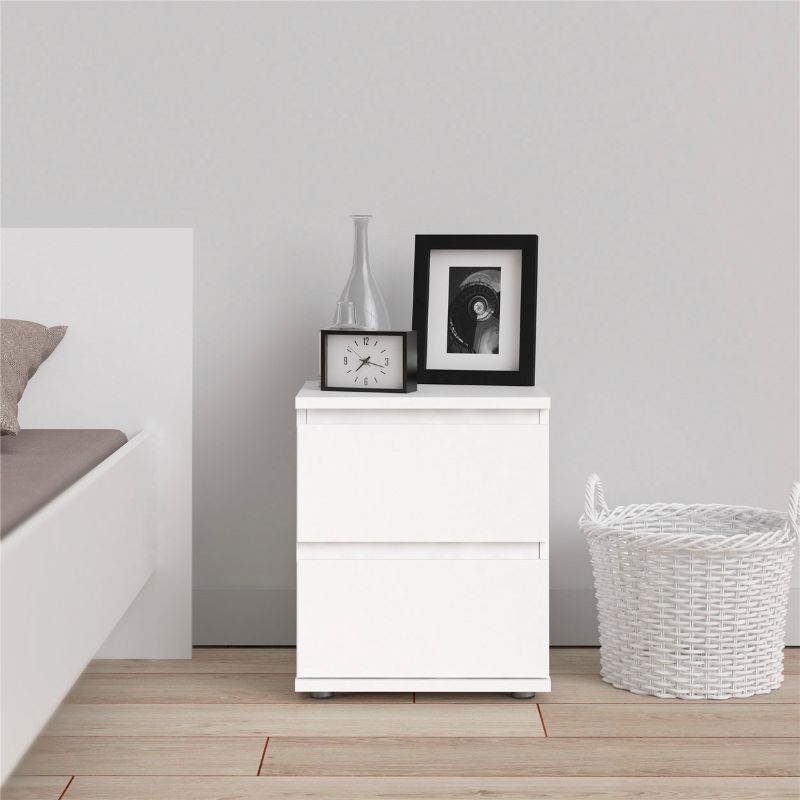 Photo 1 of Nightstand with 2 Drawers, Bedside Table Small