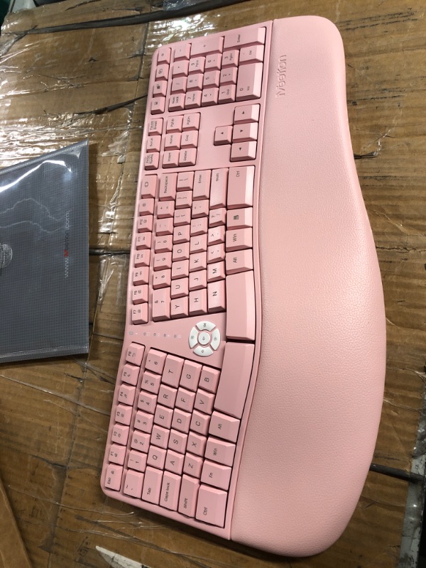 Photo 2 of MEETION Ergonomic Keyboard, Split Wireless Keyboard with Cushioned Wrist