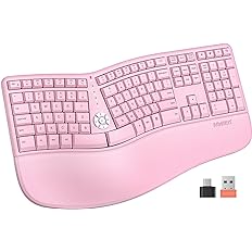 Photo 1 of MEETION Ergonomic Keyboard, Split Wireless Keyboard with Cushioned Wrist