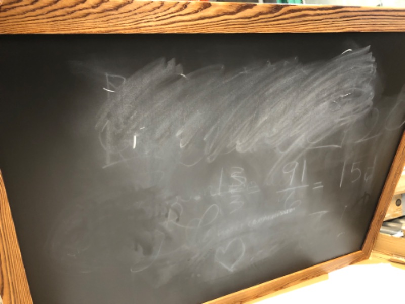 Photo 4 of Loddie Doddie Magnetic Chalkboard - Easy-to-Erase Large Chalkboard for Wall Decor and Kitchen - Hanging Black Chalkboards (46x34.5, Rustic Frame)