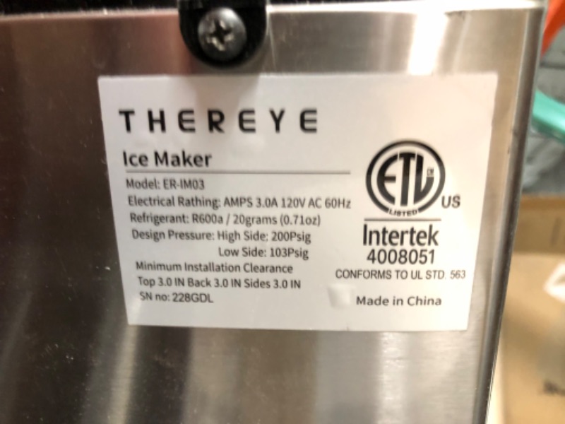 Photo 4 of **NON-REFUNDABLE-SEE COMMENTS** Thereye Countertop Nugget Ice Maker, Top-Loading Pebble Ice Maker Machine, 30lbs Per Day, 2 Ways Water Refill