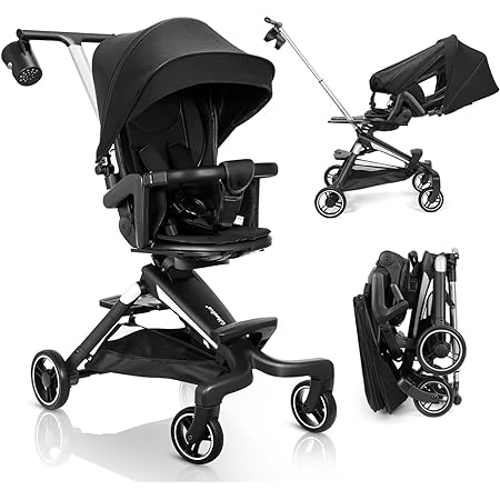 Photo 1 of (STOCK PHOTO FOR REFERENCE ONLY) Wheelive Lightweight Stroller for Toddlers- BLACK/GREY