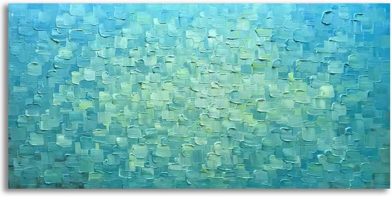 Photo 1 of * used item * see all images *
V-inspire Art, 30x60 Inch Modern Abstract 3D Hand-Painted Lattice Texture Artwork Gradient Blue Oil Paintings