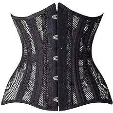 Photo 1 of Black Mesh Steel Boned Waist Trainer Underbust Corset