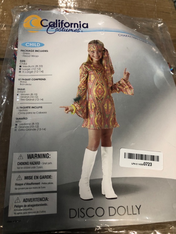 Photo 3 of Child Disco Girl Costume- SIZE CHILD MEDIUM 8-10