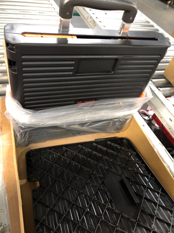 Photo 2 of **NON REFUNDABLE NO RETURNS SOLD AS IS**
**PARTS ONLY**Foldable Utility Cart Folding Portable Rolling Crate Handcart with Durable Heavy Duty Plastic Telescoping Handle Collapsible 4 Rotate Wheels for Travel Shopping Moving Luggage Office Use (Black)