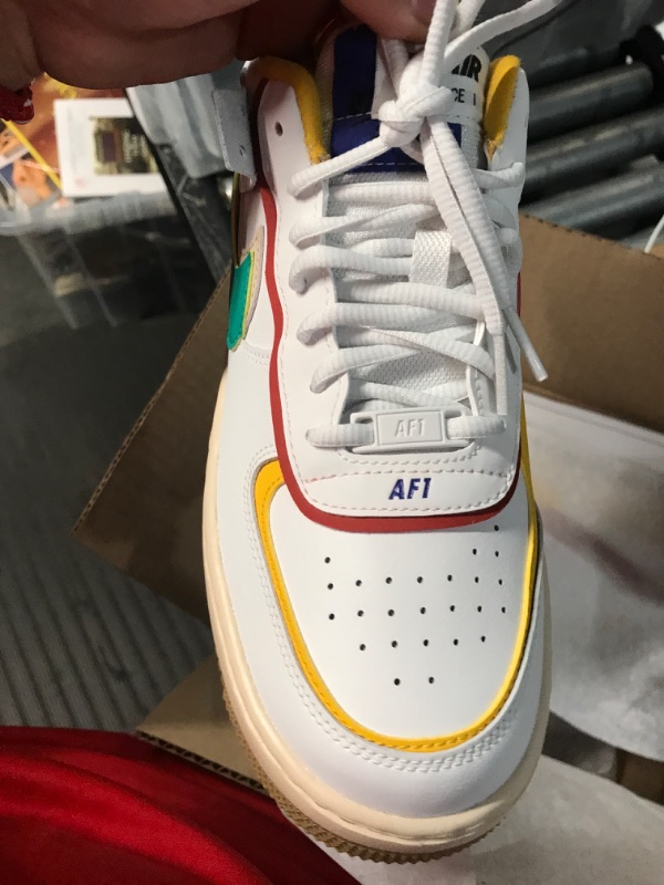 Photo 3 of Nike AIR Force 1 Shadow White/Yellow/RED/Green CI0919 118 Women's Size 9.5 KC