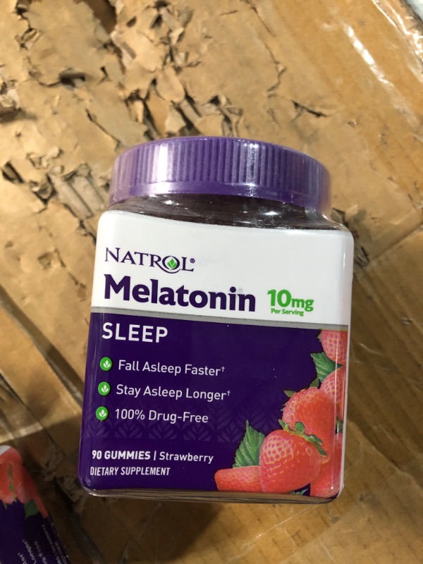 Photo 3 of Natrol Melatonin 10mg, Dietary Supplement for Restful Sleep, 90 Strawberry-Flavored Gummies, 45 Day Supply 10mg 90 Count (Pack of 1)