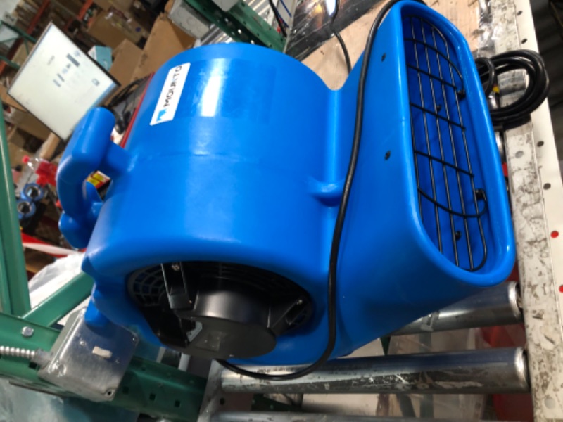 Photo 3 of **DOES NOT POWER ON**
MOUNTO 3-Speed 3/4HP 3000CFM Air Mover Floor Carpet Dryers (Blue)