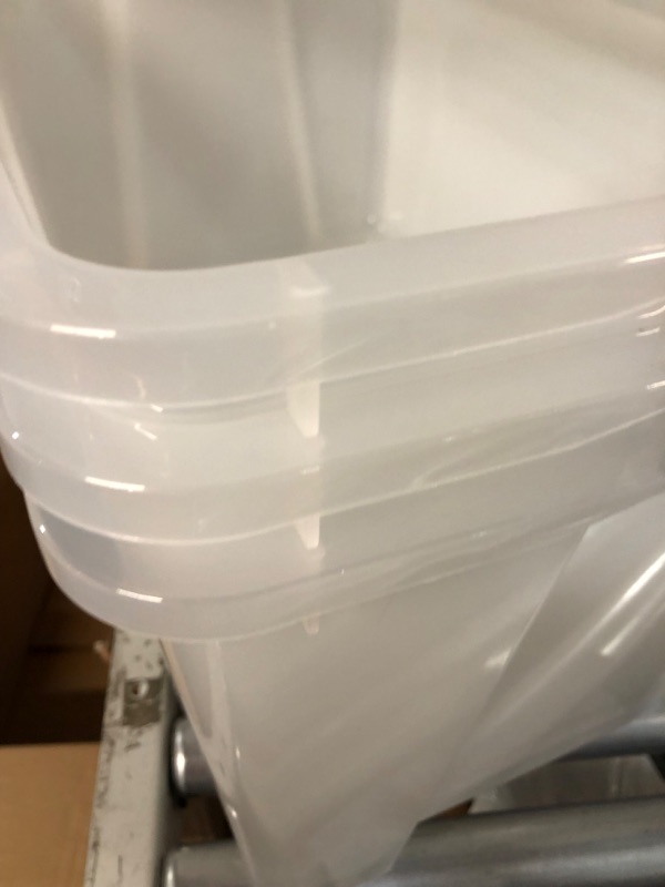 Photo 3 of **DAMAGED SEE PHOTOS**
IRIS USA 72 Qt. Plastic Storage Bin Tote Organizing Container with Durable Lid - 3 pack