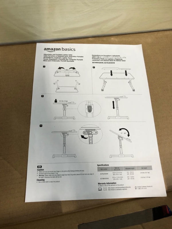 Photo 3 of Amazon Basics Adjustable Laptop Tray Table - Lap Desk Fits up to 17-Inch Laptop 