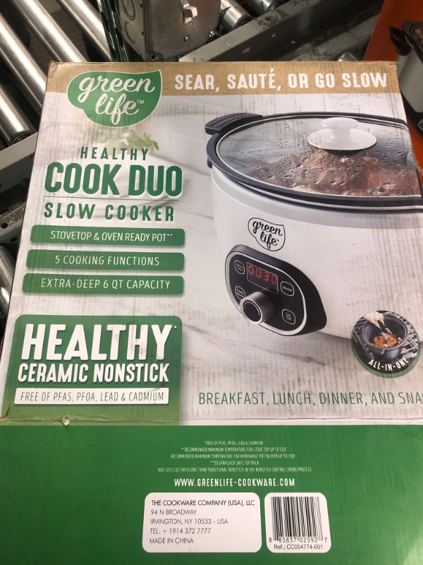 Photo 4 of GreenLife Cook Duo Healthy Ceramic Nonstick 6QT Slow Cooker