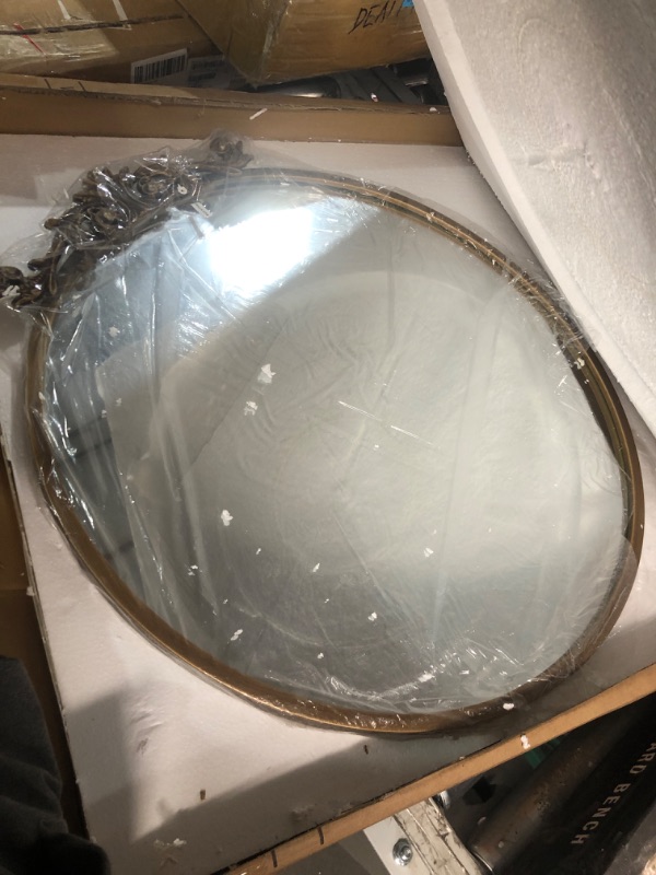 Photo 2 of 26" Round Vintage Mirror 