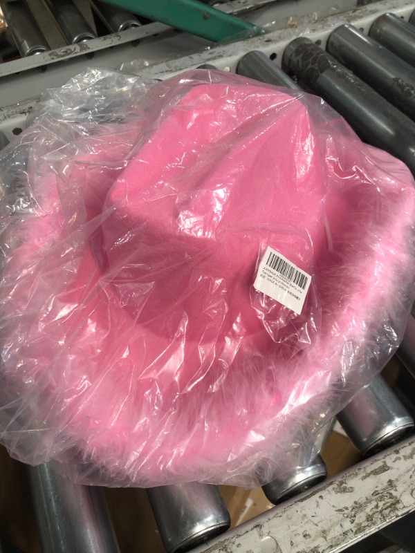 Photo 1 of Amybasic Pink Feather Boa Cowgirl Hat 