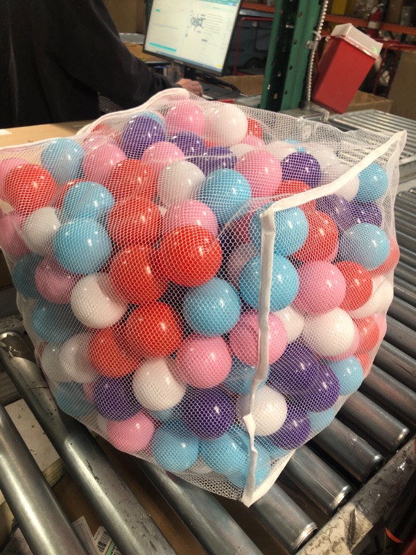 Photo 2 of Amazon Basics BPA Free Crush-Proof Plastic Ball Pit Balls 6 Pastel Colors 400 Balls