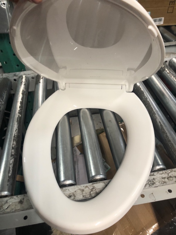 Photo 4 of **BROKEN PIECE SEE PHOTOS**
KOHLER 4636-RL-0 Cachet ReadyLatch Quiet Close Elongated Toilet Seat