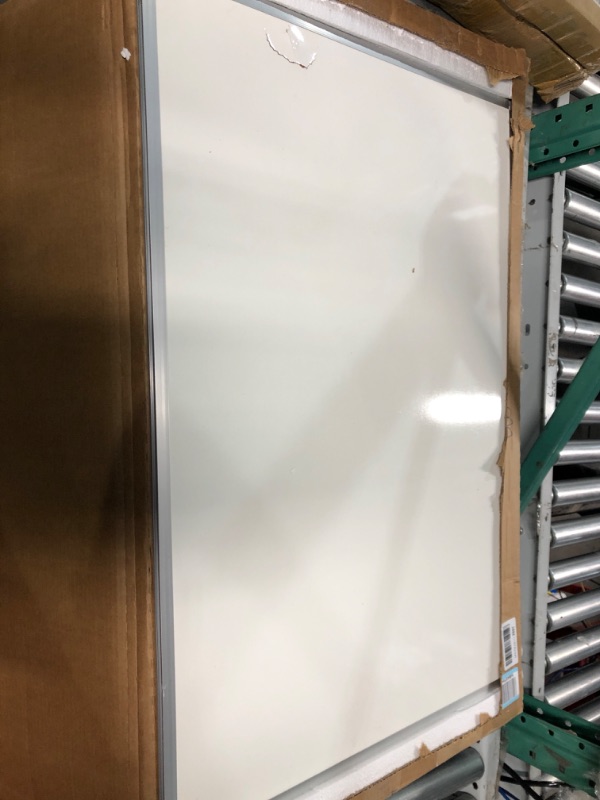 Photo 2 of Mead Whiteboard, White Board, Dry Erase Board, 3' x 2', Silver Aluminum Frame 
***DOES HAVE SMALL CRACKS AND DENTS***