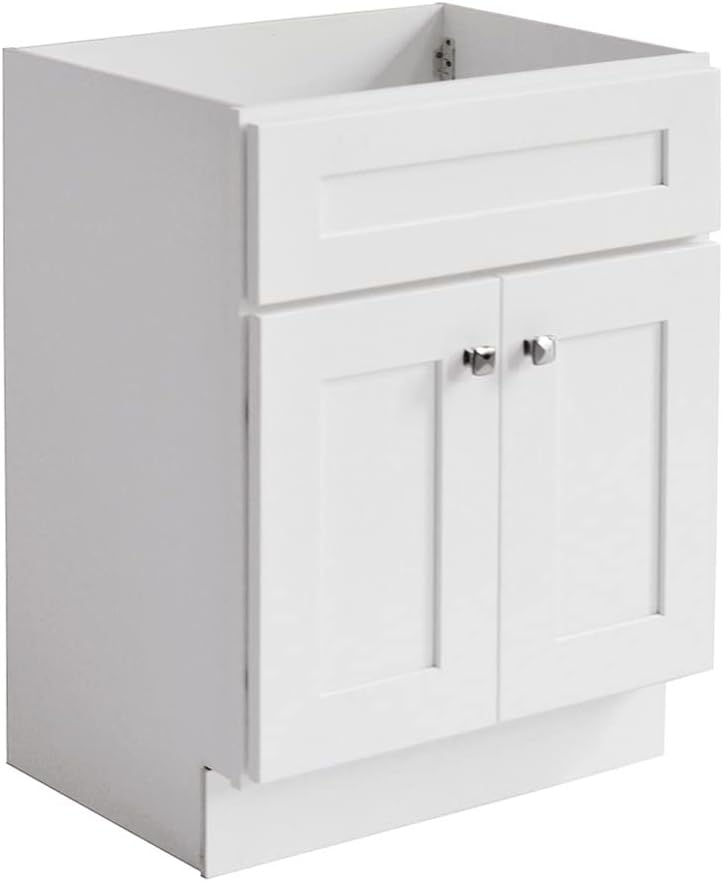 Photo 1 of (STOCK PHOTO FOR SAMPLE ONLY) - Design House Bath Unassembled Modern 2-Door Shaker Bathroom Vanity Cabinet Only, 30-Inch, White