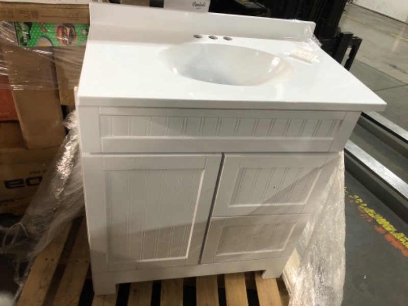 Photo 1 of (STOCK PHOTO FOR SAMPLE ONLY) - Design House Bath Unassembled Modern 2-Door Shaker Bathroom Vanity Cabinet Only, 30-Inch, White