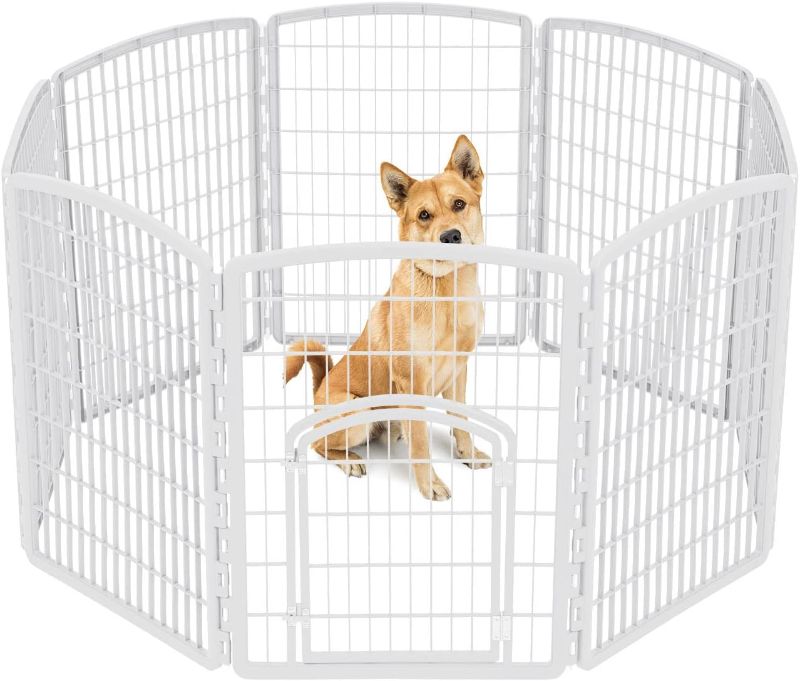 Photo 1 of (STOCK PHOTO FOR SAMPLE ONLY) - IRIS 30-inch Exercise 8-Panel Pet Playpen with Door, White