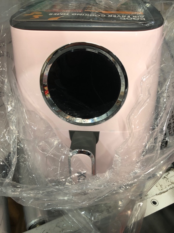 Photo 2 of [NEW] KOOC Large Air Fryer, 4.5-Quart Electric Hot Oven Cooker, Free Cheat Sheet for Quick Reference Guide, LED Touch Digital Screen, 8 in 1 - (PINK)