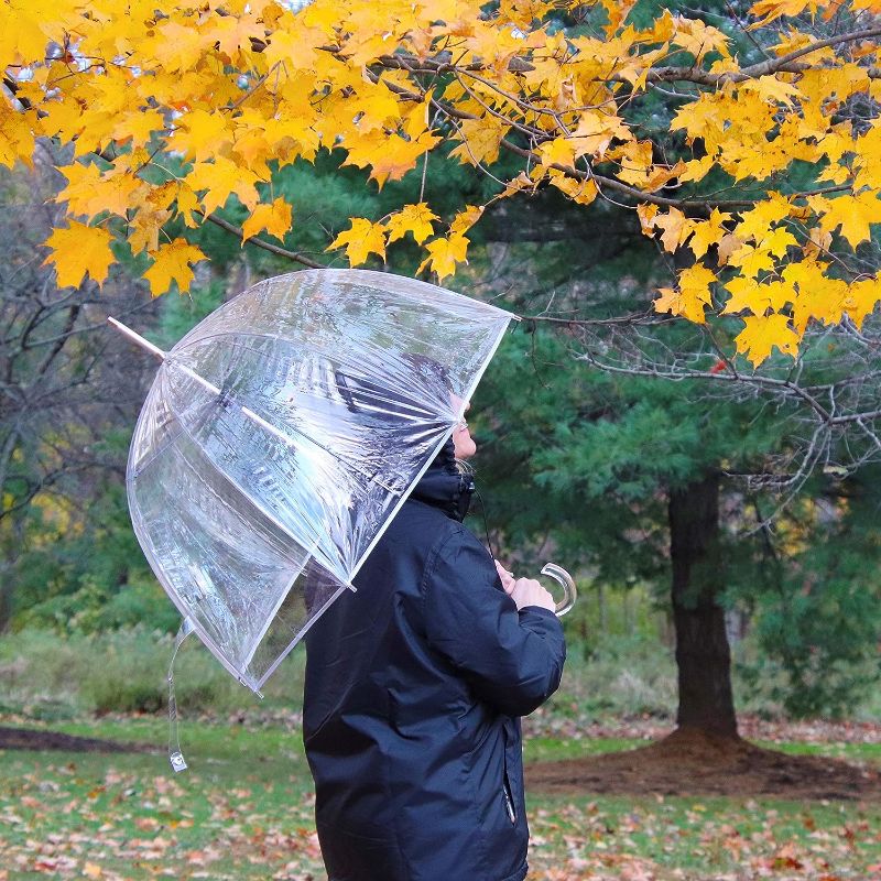 Photo 1 of  Signature Clear Bubble, Rain & Windproof Umbrella - Perfect for Weddings, Travel and Outdoor Events - Curved Handle with Deluxe Finish,