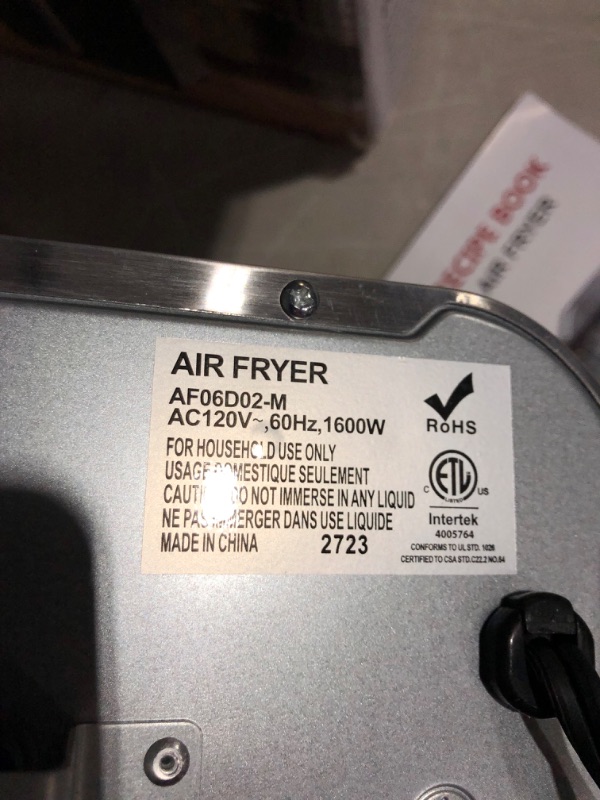 Photo 6 of ***HEAVILY USED AND DIRTY - POWERS ON - UNABLE TO TEST FURTHER***
whall Air Fryer,13QT Air Fryer Oven,Family Rotisserie Oven,1700W, Black