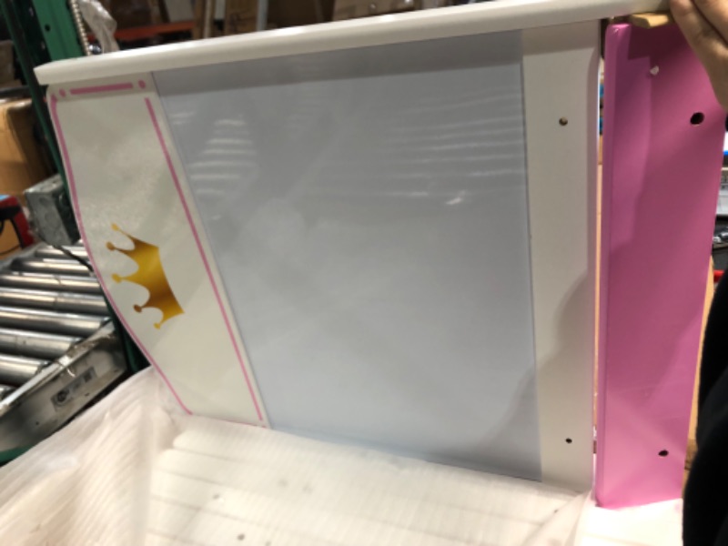 Photo 1 of Delta Children Princess Crown Wooden Activity Easel with Storage WHITE/PINK