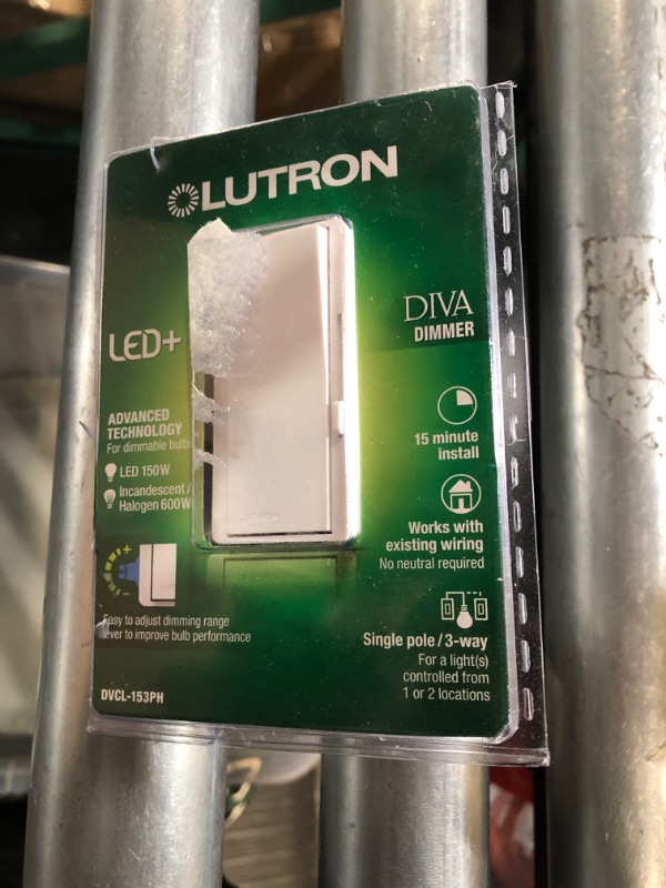 Photo 2 of Lutron DVCL-153PH-WH Diva CFL/LED Clam Cad White