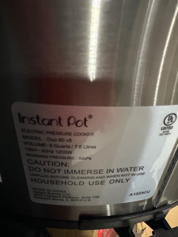 Photo 5 of **NON REFUNDABLE NO RETURNS SOLD AS IS**
**PARTS ONLY**
**READ NOTES BELOW**Instant Pot Duo 7-in-1 Electric Pressure Cooker, Slow Cooker, Rice Cooker, Steamer, Sauté, Yogurt Maker, Warmer & Sterilizer, Includes App With Over 800 Recipes, Stainless Steel, 