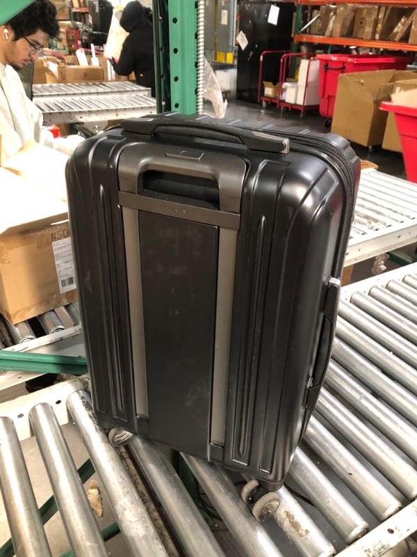 Photo 1 of *MINOR DAMAGE-MISSING ZIPPER*
DELSEY Paris Titanium Hardside Expandable Luggage with Spinner Wheels, Black, Carry-On 21 