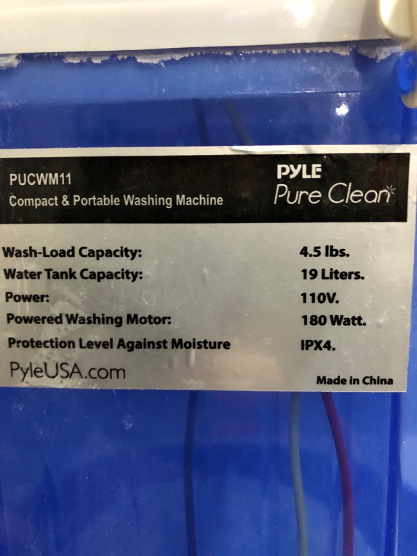 Photo 5 of * see notes *
Pyle PUCWM11 - Compact Home Washing Machine - Portable Mini Laundry Clothes Washer