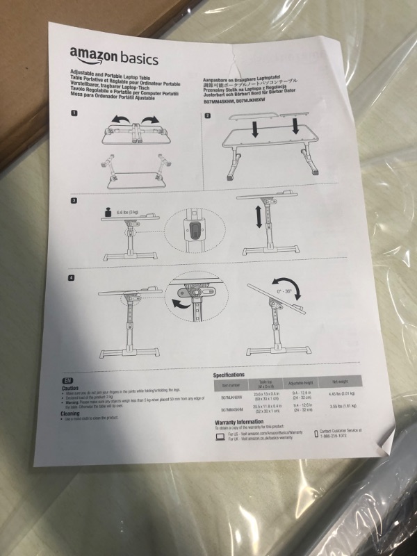 Photo 4 of Amazon Basics Adjustable Laptop Tray Table - Lap Desk Fits 17-Inch Laptop
