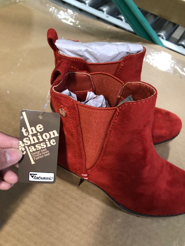 Photo 1 of JABASIC Women Casual Ankle Booties Block Heel Slip On Chelsea Boots (6)