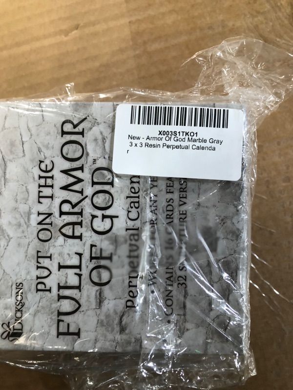 Photo 1 of Armor Of God Marble Gray 3 x 3 Resin Perpetual Calendar