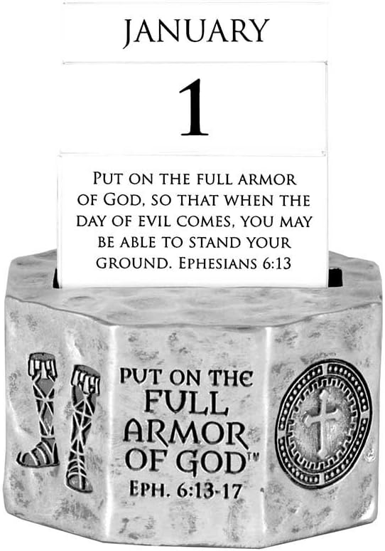 Photo 1 of Armor Of God Marble Gray 3 x 3 Resin Perpetual Calendar